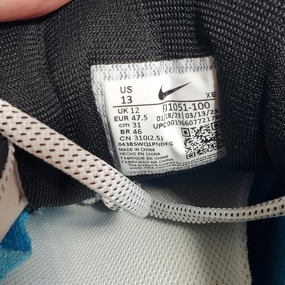 Nike Air Zoom Pegasus 40 PRM Men's Size 13 White Multicolor running FJ1051 100 - Picture 10 of 10